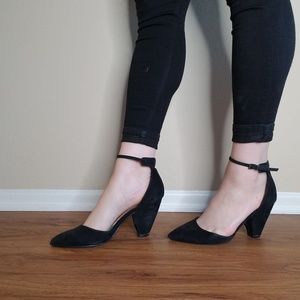 ASOS Ankle Strap Block Heel - Black